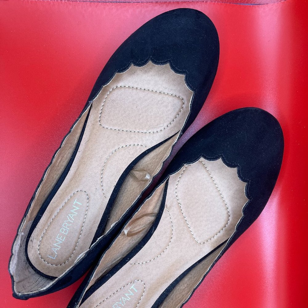 Black Suede Flats Size 8